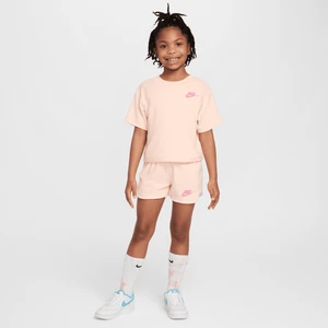 Dwuczęściowy zestaw z tkaniny frotte dla małych dzieci „Let's Roll” Nike - Różowy