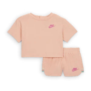 Dwuczęściowy zestaw z tkaniny frotte dla niemowląt „Let's Roll” Nike (12–24 M) - Różowy