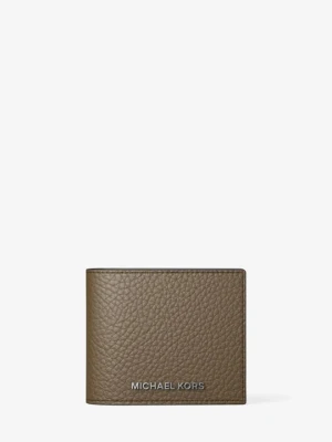 Dwuelementowy portfel Hudson ze skóry groszkowej Michael Kors LODEN (Zielony)