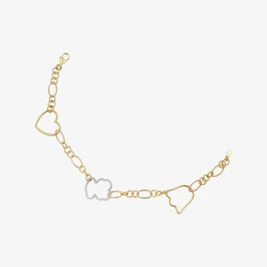 Dwukolorowa Bransoletka Łańcuszkowa Z Motywami New Silueta - Tous