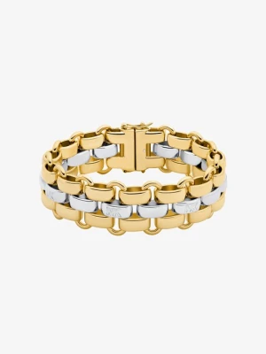 Dwukolorowa bransoletka z trzema warstwami ogniw Michael Kors DWA KOLORY (Srebrny)