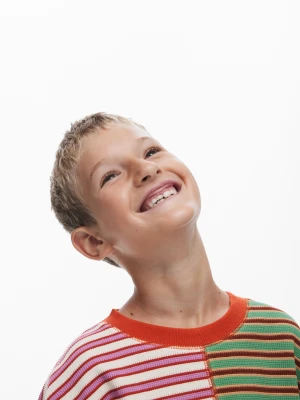 Dwukolorowa koszulka w paski Desigual