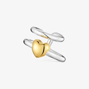 Dwukolorowa Nausznica Z Dwoma Kołami Z Motywem Serca Tous Flechazo - Tous Rozmiar