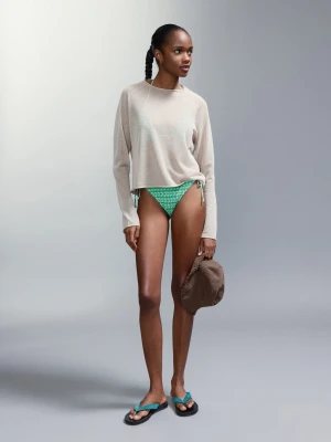 Dwukolorowe bikini z figami ze średnim stanem turkusowy - Dziewczyna - - MANGO TEEN