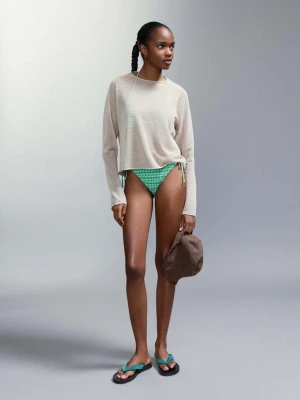 Dwukolorowe bikini z figami ze średnim stanem turkusowy - Dziewczyna - - MANGO TEEN