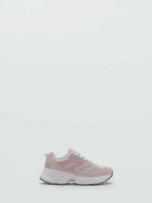 Dwukolorowe buty sportowe na sznurówki pastelowy róż - Dzieci - MANGO KIDS