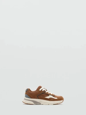 Dwukolorowe sznurowane buty sportowe czekoladowy - Dzieci - MANGO KIDS