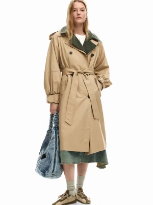 Dwukolorowy odpinany prochowiec Desigual