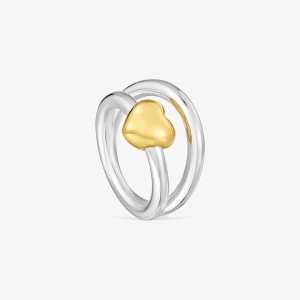 Dwukolorowy Pierścionek Z Dwoma Kołami Z Motywem Serca Tous Flechazo - Tous Rozmiar