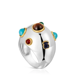 Dwukolorowy Pierścionek Z Kamieniami Szlachetnymi Tous Warm - Tous Rozmiar