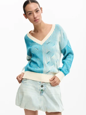 Sweter z dzianiny żakardowej Desigual
