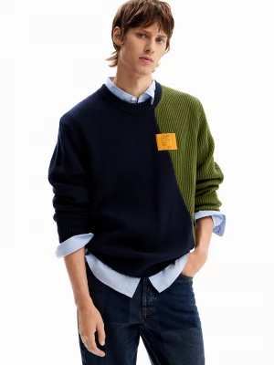 Dwukolorowy sweter łączony Desigual