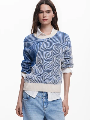 Dwukolorowy sweter z dzianiny Desigual