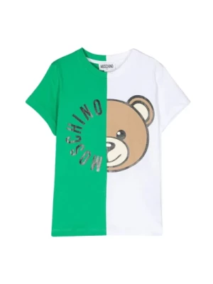 Dwukolorowy T-shirt z okrągłym dekoltem Moschino