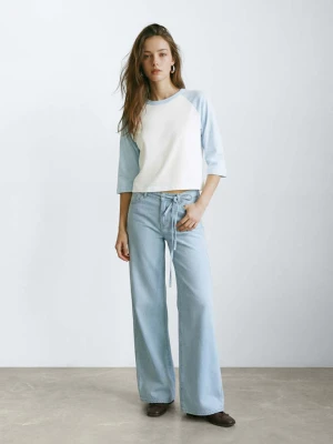 Dwukolorowy t-shirt złamana biel - Teen - - MANGO TEEN