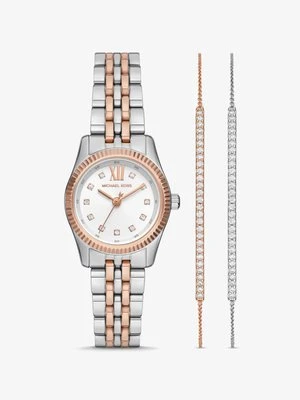 Dwukolorowy zegarek Lexington i bransoletka zaciskowa z kryształkami pavé Michael Kors