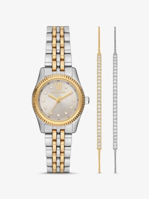 Dwukolorowy zegarek Lexington i bransoletka zaciskowa z kryształkami pavé Michael Kors DWA KOLORY (Srebrny)