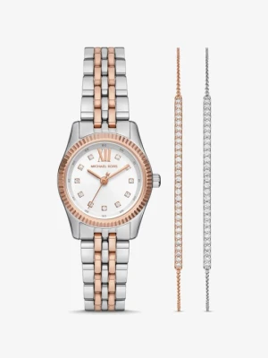 Dwukolorowy zegarek Lexington i bransoletka zaciskowa z kryształkami pavé Michael Kors ROSE GOLD (Różowozłoty)