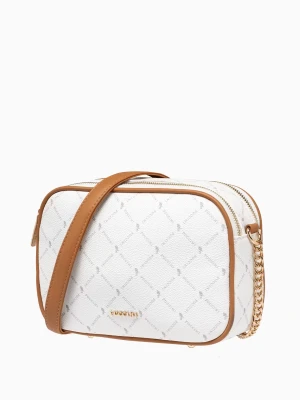 Dwukomorowa logowana listonoszka na łańcuszku biała Puccini