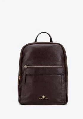 Dwukomorowy plecak damski ze skóry naturalnej brązowy Wittchen