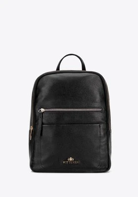 Dwukomorowy plecak damski ze skóry naturalnej czarny Wittchen