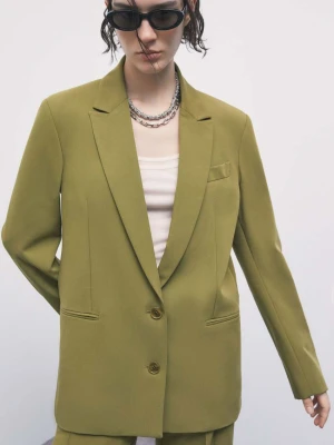 Marynarka gabardynowa typu oversize Patrizia Pepe zielony
