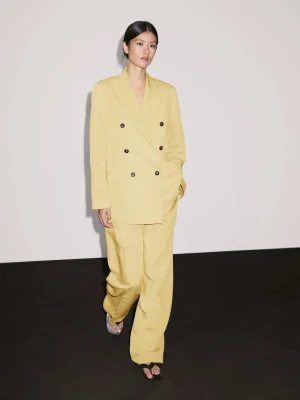 Dwurzędowa Marynarka - Musztardowy - - Massimo Dutti - Kobieta