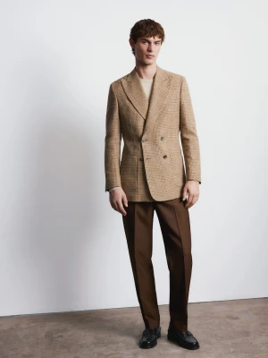 Dwurzędowa marynarka slim fit z tkaniny Lanificio Campore® pomarańczowy - Mężczyzna - - MANGO MAN