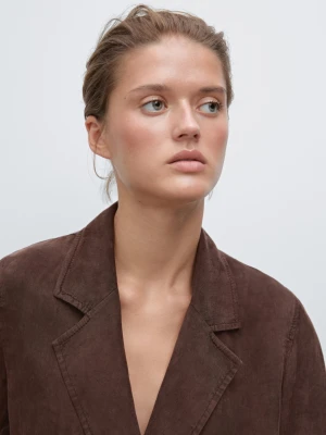 Dwurzędowa Marynarka Z Cieniowaniem - Bordowy - - Massimo Dutti - Kobieta