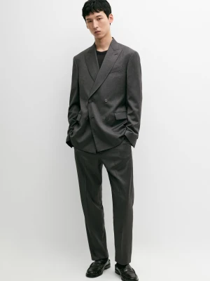 Dwurzędowa Marynarka Z Wełny Typu Cool Wool - Szary - Massimo Dutti - Male