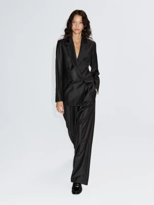 Dwurzędowa Marynarka Ze 100% Wełny - Szary - - Massimo Dutti - Female