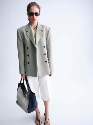 Dwurzędowa marynarka z zapięciem na guziki szary - Kobieta - - MANGO