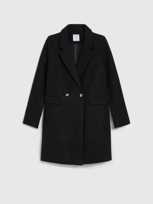 Dwurzędowy płaszcz czarny Moodo