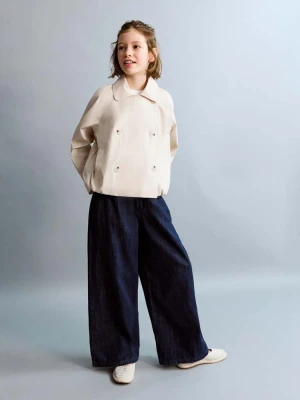 Dwurzędowy trencz kremowy / écru - Dzieci - - MANGO KIDS