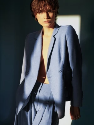 Dwurzędowy żakiet w błękitnym kolorze Greenpoint