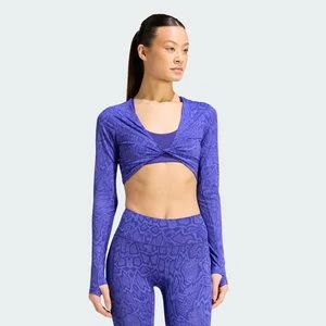 Dwustronna koszulka z długim rękawem PrimeLift Workout Snake Twist Adidas fioletowy