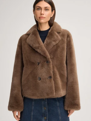 Dwustronna kurtka z futerka Orsina w kolorze koniakowym Joop