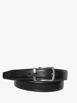 Dwustronny czarno-brązowy pasek męski Ryłko