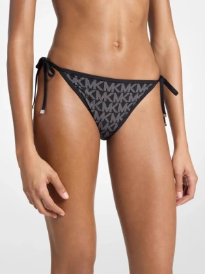 Dwustronny dół bikini z logo Michael Kors CZARNY (Czarny)