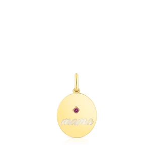 Dwustronny Medalion Mama Ze Srebra Vermeil, Z Masą Perłową I Rodolitem Tous Mama - Tous