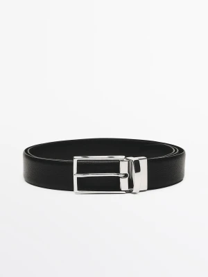 Dwustronny Pasek Ze Skóry Nappa - Czarny - - Massimo Dutti - Mężczyzna
