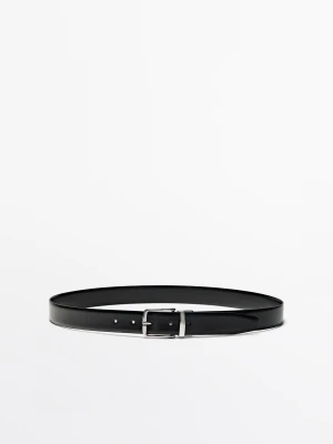 Dwustronny Pasek Ze Skóry Nappa - Czarny - - Massimo Dutti - Mężczyzna