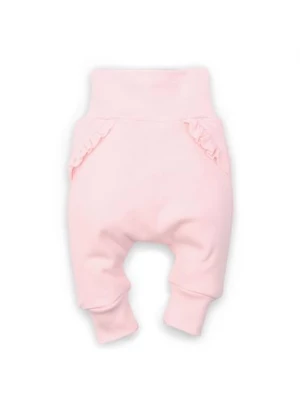 Dwuwarstwowe spodnie niemowlęce z bawełny organicznej dla dziewczynki NINI