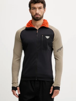 Dynafit bluza sportowa Radical Polartec kolor czarny z kapturem wzorzysta 08.0000071122