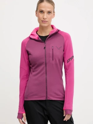Dynafit bluza sportowa Radical Polartec kolor różowy z kapturem wzorzysta 08.0000071123