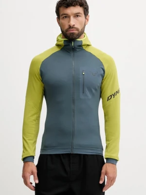 Dynafit bluza sportowa Radical Polartec kolor zielony z kapturem wzorzysta 08.0000071122