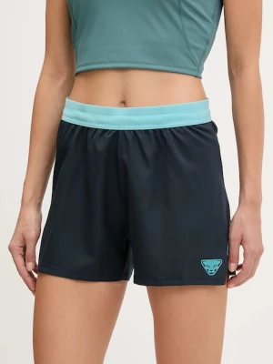 Dynafit szorty outdoorowe Alpine damskie kolor granatowy wzorzyste high waist 08.0000071646