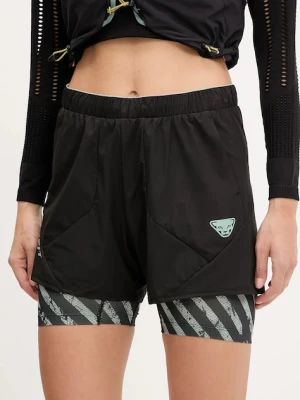 Dynafit szorty outdoorowe damskie kolor czarny gładkie high waist 08.0000071921