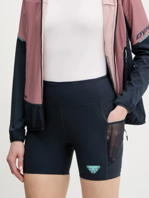 Dynafit szorty outdoorowe Sky damskie kolor granatowy gładkie high waist 08.0000071923