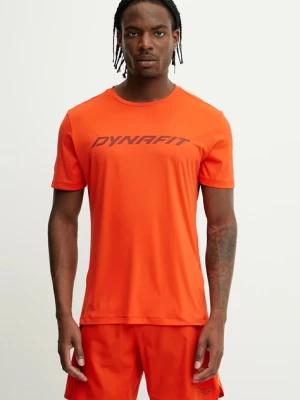 Dynafit t-shirt sportowy Traverse męski kolor pomarańczowy wzorzysty 08.0000070670